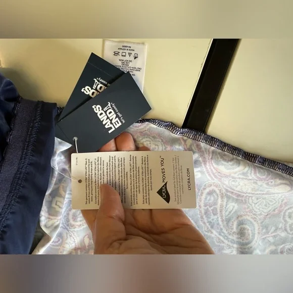 New Lands' End Size 12 Underwire Wrap Tie Tankini Set High Waist Retro Paisley - Picture 13 of 13